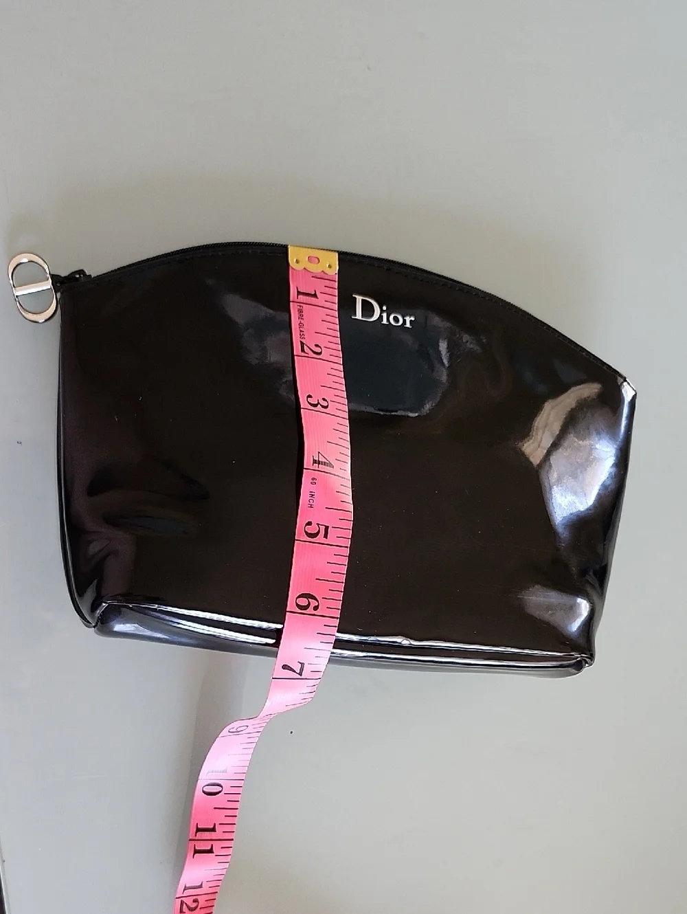 Authentic Dior Black Patent Beauty Pouch Make-up Clutch Parfum Bag Cosmetic Case